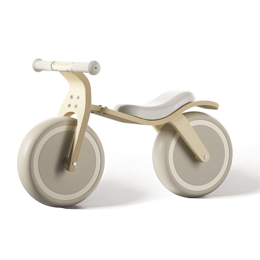Bravold EcoBike Bicicleta de equilibrio de madera para niños (2-5 años) con asiento acolchado, ruedas silenciosas EVA y diseño premium