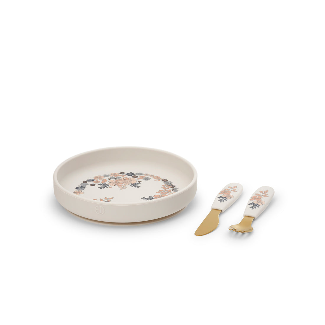 Juego de plato y cubiertos de silicona Elodie