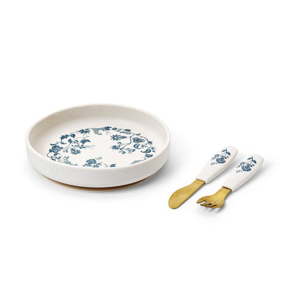 Juego de plato y cubiertos de silicona Elodie
