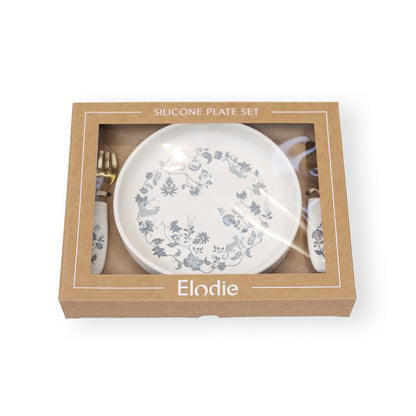 Juego de plato y cubiertos de silicona Elodie