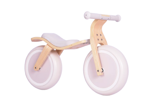 Bravold EcoBike Bicicleta de equilibrio de madera para niños (2-5 años) con asiento acolchado, ruedas silenciosas EVA y diseño premium