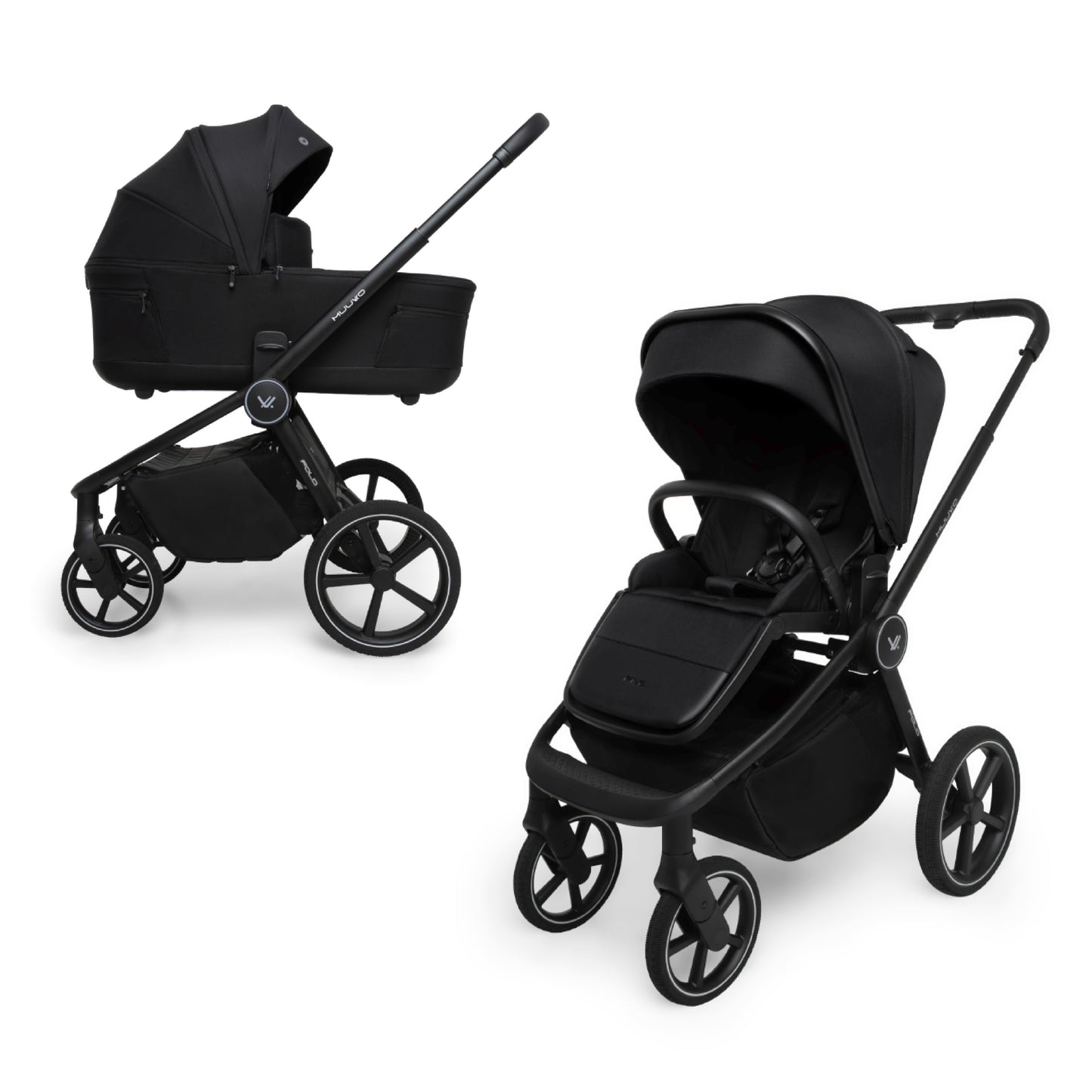Muuvo Fold Carro de Bebé Dúo con Capazo Plegable y Accesorios