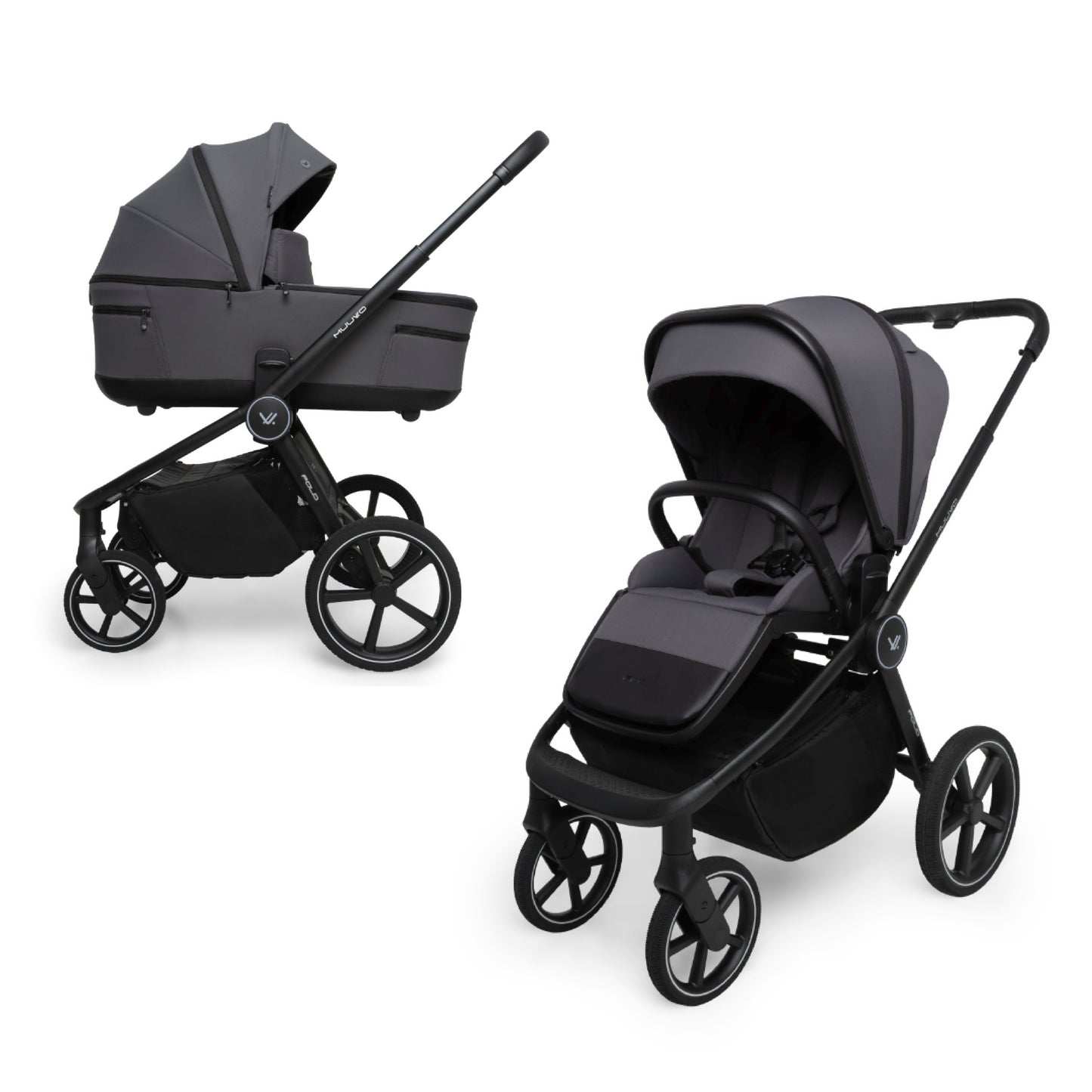 Muuvo Fold Carro de Bebé Dúo con Capazo Plegable y Accesorios