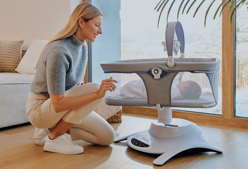 Columpio infantil con melodía 2 en 1 Grey Concrete + mando a distancia